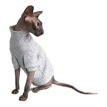 Kotomoda Kuscheliger Komfort für haarlose Schönheiten: Winterpullover, gebürstet, Kokosgrau, für Sphynx und nackte Katzen (Größe XS) von Kotomoda