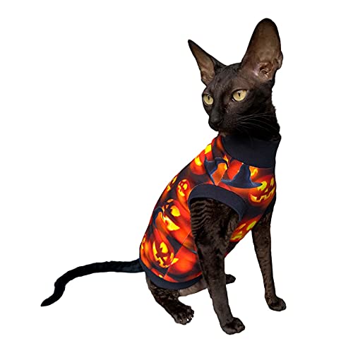 Kotomoda Luciano's Halloween Cat's T-Shirt fьr Sphynx und nackte Katzen (X-Large) von Kotomoda