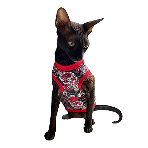 Kotomoda Sphynx Katzen Kleidung T-Shirt Rote Schдdel (L) von Kotomoda