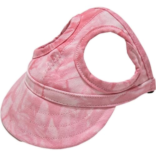 Koufeil Outdoor Sonnenschutzhaube Für Hunde, Sonnenhüte Für Hunde, Verstellbarer Hunde Sonnenhut, Hunde Baseballmütze Mit Ohrlöchern (Large,Cloud Pink) von Koufeil