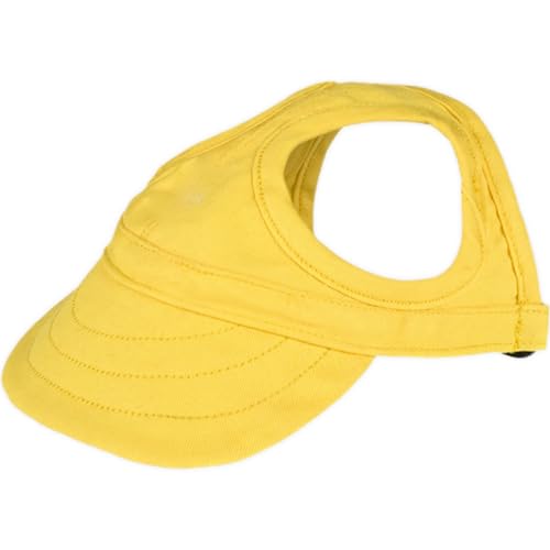 Koufeil Outdoor Sonnenschutzhaube Für Hunde, Sonnenhüte Für Hunde, Verstellbarer Hunde Sonnenhut, Hunde Baseballmütze Mit Ohrlöchern (Large,Yellow) von Koufeil