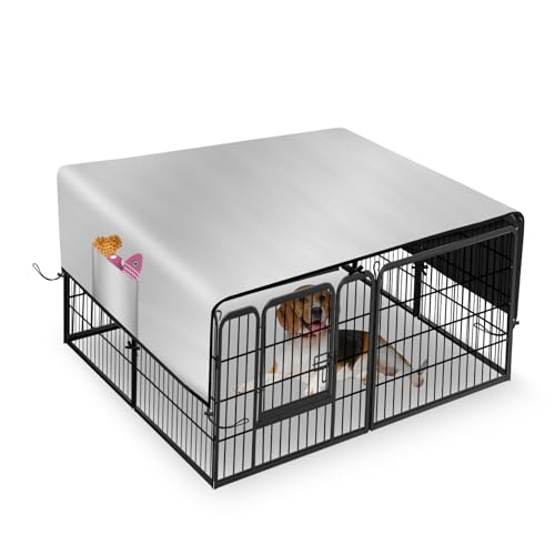 Kovshuiwe Hunde-Laufgitter-Abdeckung, 600D-Oxford-Tuch, oberer Sonnenschutz der Hundehaus-Zaunabdeckung, bietet Schatten und Regenschutz für Hunde im Freien, Haustierzaunabdeckung, passend für 168 cm Kovshuiwe Hunde-Laufgitter-Abdeckung, 600D-Oxford-Tuch, oberer Sonnenschutz der Hundehaus-Zaunabdeckung, bietet Schatten und Regenschutz für Hunde im Freien, Haustierzaunabdeckung, passend für 168 cm von Kovshuiwe