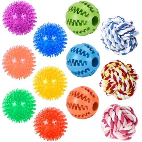 Koyukuk Hundespielzeugbälle für kleine Hunde, 12er-Pack interaktives Hundespielzeug für kleine Rassen von 0–7 kg, inklusive Gummi-, Quietsch- und Seilbällen Koyukuk Hundespielzeugbälle für kleine Hunde, 12er-Pack interaktives Hundespielzeug für kleine Rassen von 0–7 kg, inklusive Gummi-, Quietsch- und Seilbällen von Koyukuk
