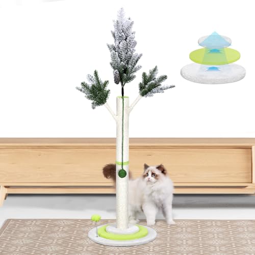 Kphico Kratzbaum für Katzen, Weihnachtsbaum, 83,8 cm, Kratzbaum mit natürlichem Sisalseil und baumelnden Bällen für Indoor-Katzenkratzer, Katzenkratzbaum für große Katzen und Kätzchen von Kphico