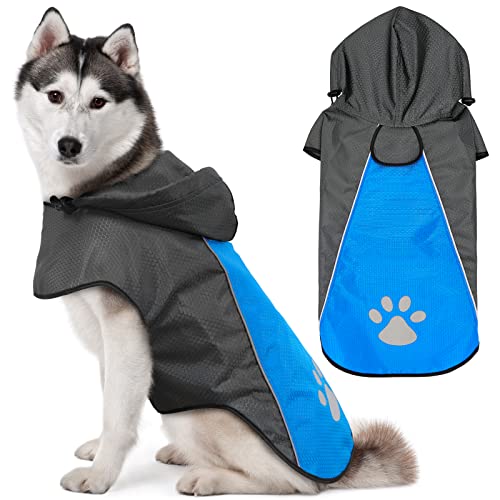 Kpuplol Hunderegenmantel, Regenmantel Hund Wasserdicht (L, Blau) von Kpuplol