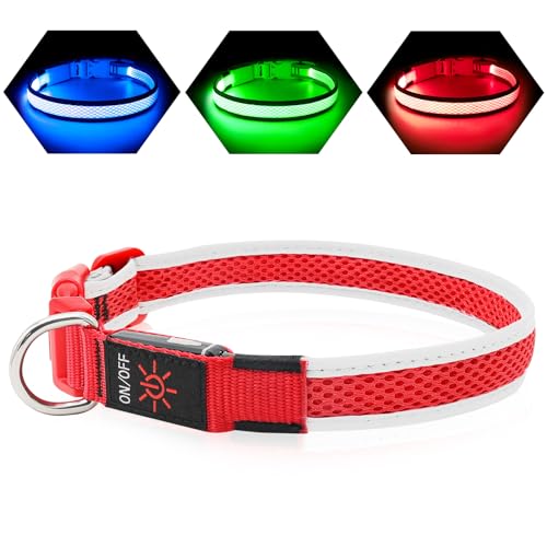 Kpuplol Leuchthalsband Hund, Leuchtend Hundehalsband Wiederaufladbar LED Leuchthalsband Hund für Kleine Mittlere Große, Wasserdichtes Einstellbar Sicherheit Hundehalsband mit 3 Beleuchtungsmodi Kpuplol Leuchthalsband Hund, Leuchtend Hundehalsband Wiederaufladbar LED Leuchthalsband Hund für Kleine Mittlere Große, Wasserdichtes Einstellbar Sicherheit Hundehalsband mit 3 Beleuchtungsmodi von Kpuplol