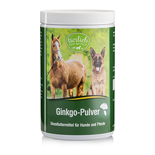 tierlieb Sanct Bernhard Ginkgo-Pulver für Hunde & Pferde | Einzelfuttermittel für Körper & Geist | Geprüfte Premiumqualität | 400g von Kräuterhaus Sanct Bernhard