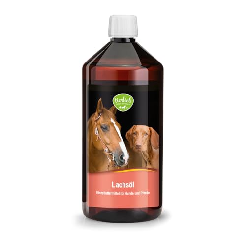 Premium Lachsöl für Hunde & Pferde| Omega 3-6-9 | Atlantischer Lachs aus Norwegen | 1 Liter | Sanct Bernhard tierlieb von Kräuterhaus Sanct Bernhard