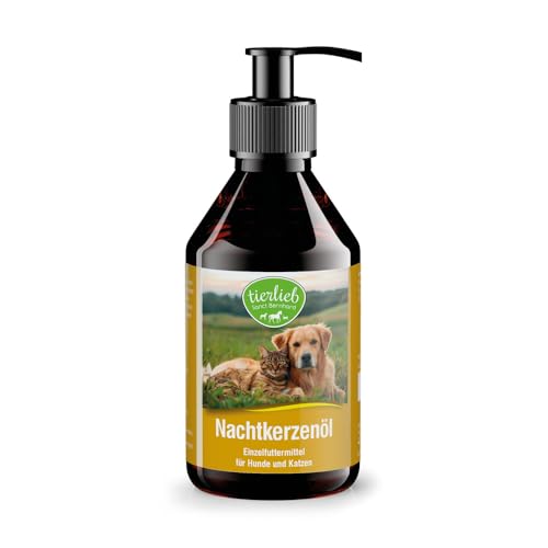 Sanct Bernhard tierlieb Nachtkerzenöl für Hunde und Katzen | 250 ml | Mit 9% Gamma-Linolensäure | Für eine gesunde Haut und EIN schönes Fell | Made in Germany von Kräuterhaus Sanct Bernhard