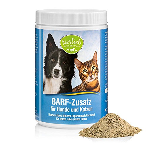 tierlieb Sanct Bernhard Barf Zusatz für Hunde+Katzen, mit natürlichen Mineralstoffen, lebenswichtigen Vitaminen, Spurenelementen, Inhalt 800 g Granulat tierlieb Sanct Bernhard Barf Zusatz für Hunde+Katzen, mit natürlichen Mineralstoffen, lebenswichtigen Vitaminen, Spurenelementen, Inhalt 800 g Granulat von Kräuterhaus Sanct Bernhard