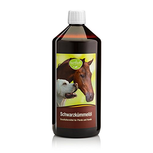 tierlieb Sanct Bernhard Schwarzkümmelöl für Pferde und Hunde, mit wertvollem Öl aus Echtem Schwarzkümmel (Nigella Sativa), Inhalt 1 Liter von Kräuterhaus Sanct Bernhard