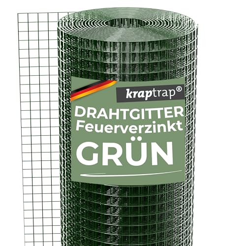 KrapTrap® Volierendraht grün Drahtgitter I Käfigdraht Schweißgitter (1m x 25m) von KrapTrap