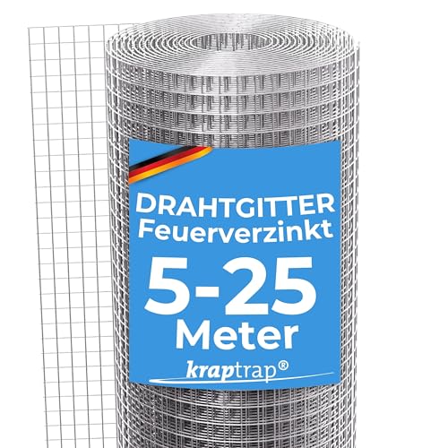 KrapTrap Volierendraht Drahtgitter I 16x16mm I 12 m x 1m I verzinkt I Hühnergitter I 1,2mm stark von KrapTrap