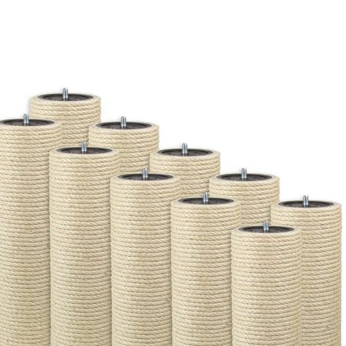 Kratzbaumland 12 cm Deluxe-Endstamm mit Stehbolzen mit 8 mm Sisalseil Länge: 72 cm/Gewinde: 8 mm (M8) von Kratzbaumland