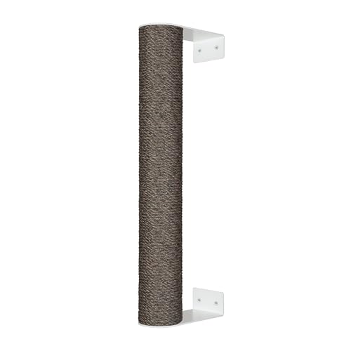 Kratzbaumland 12 cm Style-Kletterstange Kratzstange Wandelement für Katzen (40 cm, Braun)(Weiß, Metall) von Kratzbaumland