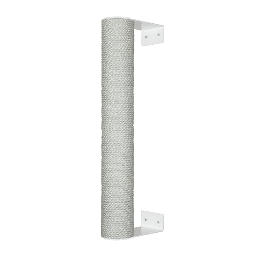 Kratzbaumland 12 cm Style-Kletterstange Kratzstange Wandelement für Katzen (40 cm, Sandgrau)(Weiß, Metall) von Kratzbaumland