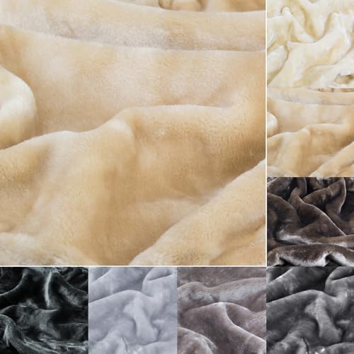 Kratzbaumland Edelplüsch für Kratzbäume (420g/m) 150 cm Rollenbreite (versch. Farben/Längen): Stofffarbe - beige, Länge - 2,0 Meter von Kratzbaumland