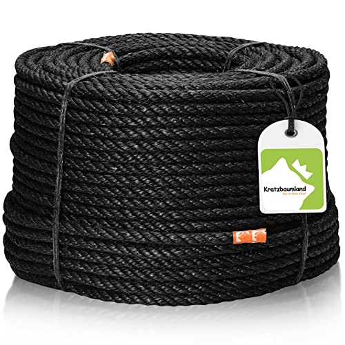 Kratzbaumland Premium-Sisalseil schwarz 10 mm, schwarzes Sisalseil für Kratzbäume (versch. Längen) (10 Meter) von Kratzbaumland