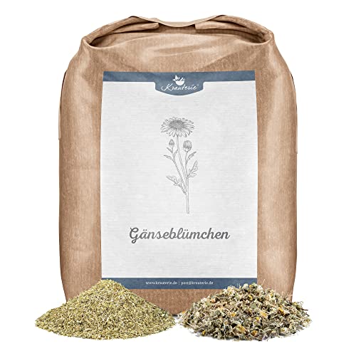 Krauterie Gänseblümchen aus Handsammlung für Pferde in Spitzenqualität (500 g) - Artgerechtes Einzelfuttermittel für Pferde, frei von Zusatzstoffen, ganz von Krauterie