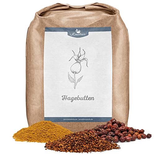 Krauterie Hagebutten in Spitzenqualität (1000 g) - Einzelfuttermittel als artgerechtes und zuckerfreies Leckerli für Pferde, ganz von Krauterie