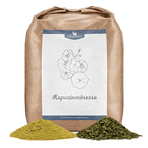 Krauterie Kapuzinerkresse für Pferde in Spitzenqualität (500 g) - Artgerechtes Einzelfuttermittel für Pferde, frei von Zusatzstoffen, geschnitten von Krauterie