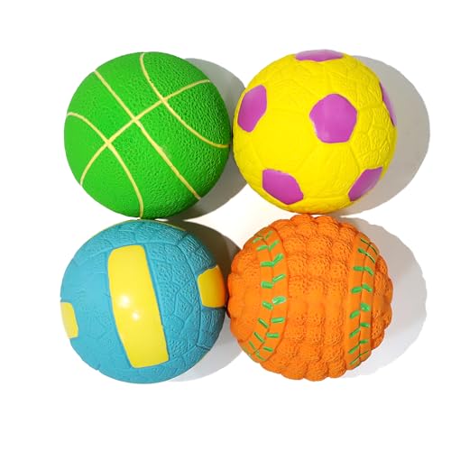 KrauzPet Hundebälle, quietschender Latex-Gummi, interaktives Apportierspielzeug, Spielzeug für mittelgroße Hunde, Größe M, 7,1 cm, 4 Stück KrauzPet Hundebälle, quietschender Latex-Gummi, interaktives Apportierspielzeug, Spielzeug für mittelgroße Hunde, Größe M, 7,1 cm, 4 Stück von KrauzPet