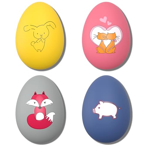 Quietschendes Hundespielzeug, interaktives Latex-Gummi, weiches Apportierspielzeug, Bälle für Welpen, kleine Haustiere (4 Stück, Tierdruck) von KrauzPet
