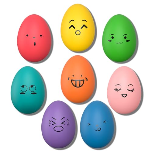 Quietschendes Hundespielzeug, interaktives Latex-Gummi, weiches Apportierspielzeug, Bälle für Welpen, kleine Haustiere (8 Stück, Smiley-Gesichter) von KrauzPet