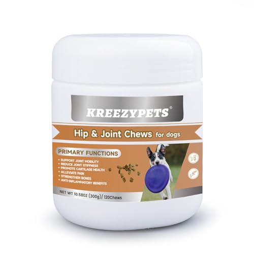 KreezyPets Hüft- und Gelenkergänzung für Hunde – Weiche Kautabletten mit MSM, Glucosamin und Chondroitin für Hunde – Gelenkergänzung für Hunde KreezyPets Hüft- und Gelenkergänzung für Hunde – Weiche Kautabletten mit MSM, Glucosamin und Chondroitin für Hunde – Gelenkergänzung für Hunde von KreezyPets
