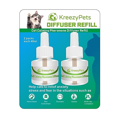 KreezyPets Nachfüllpack beruhigender Diffusor für Katzen, 2 Stück, beruhigende Pheromone, helfen Katzen, sich zu entspannen und Angst zu lindern, hält für 60 Tage KreezyPets Nachfüllpack beruhigender Diffusor für Katzen, 2 Stück, beruhigende Pheromone, helfen Katzen, sich zu entspannen und Angst zu lindern, hält für 60 Tage von KreezyPets