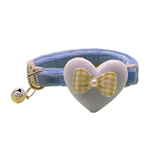 Kripyery Haustier-Halsband für Haustiere, Katzen, Hunde, Herz, Schleife, dekorativ, weich, Himmelblau Kripyery Haustier-Halsband für Haustiere, Katzen, Hunde, Herz, Schleife, dekorativ, weich, Himmelblau von Kripyery