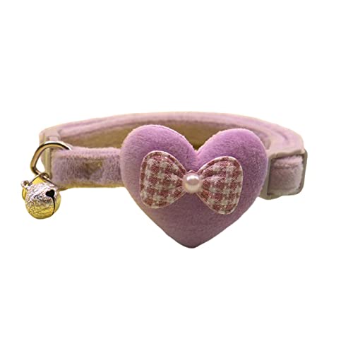 Kripyery Haustier-Halsband für Haustiere, Katzen, Hunde, Herz, Schleife, dekorativ, weich, Violett Kripyery Haustier-Halsband für Haustiere, Katzen, Hunde, Herz, Schleife, dekorativ, weich, Violett von Kripyery