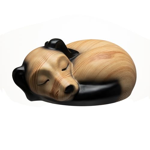 Kriss Art Haustierurnen, schlafende Hundeurne aus Harz, Hundeurnen für Asche, Kleintierurne (Khaki) von Kriss Art
