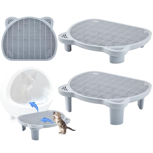 Kritkin 1 x doppelschichtige Katzenohr-Matte, 1 Paneel, mit 2 Paar Beinen, die Gesamthöhe nach dem Zusammenbau beträgt 9,9 cm und 15,9 cm (grau) von Kritkin