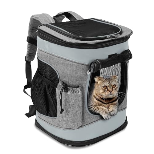 Kritter Planet Haustier-Tragerucksack für Hunde und Katzen, atmungsaktiver Haustier-Rucksack mit 2 Netzfenstern, tragbare Haustier-Tragetasche für Camping Kritter Planet Haustier-Tragerucksack für Hunde und Katzen, atmungsaktiver Haustier-Rucksack mit 2 Netzfenstern, tragbare Haustier-Tragetasche für Camping von Kritter Planet