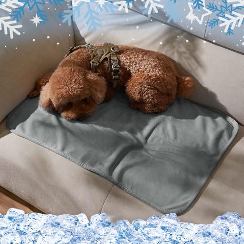 Kritter Planet Kühldecke Katze Hund Bett Wasserdicht, wasserdichte Kühlende Decke Hundedecke für Auto Rückbank Unterwegs Outdoor Sofa Couch Waschbar, Sofadecke Katzendecke Kühlend Klein Grau, 50x75 von Kritter Planet