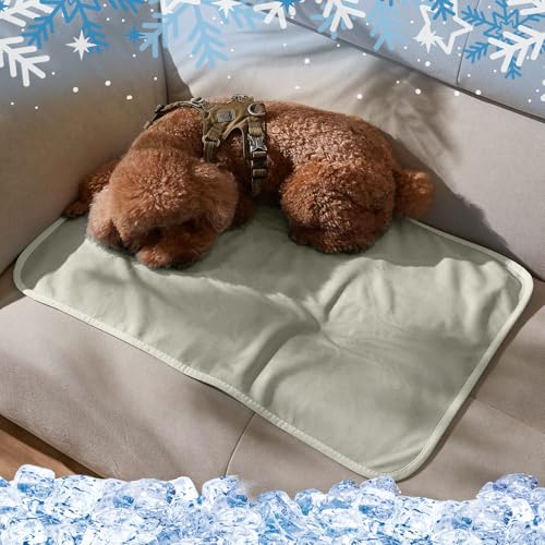 Kritter Planet wasserdichte Kühlende Hundedecke Waschbar, Kratzfeste Decke Schutz für Sofa Couch Bett, Leichte Kühle Katze Hundedecke Sofa Abdeckung, 75 x 50 cm, Taupe von Kritter Planet