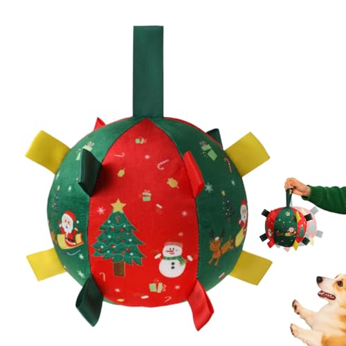 Krmoau Interaktiver Hundeball,Weihnachtsball Für Starke Kauer - Interaktives Kauspielzeug Für Kleine Mittelgroße Große Hunde Beschäftigungsförderndes Training Stimulation Innen Außen Spiele Krmoau Interaktiver Hundeball,Weihnachtsball Für Starke Kauer - Interaktives Kauspielzeug Für Kleine Mittelgroße Große Hunde Beschäftigungsförderndes Training Stimulation Innen Außen Spiele von Krmoau