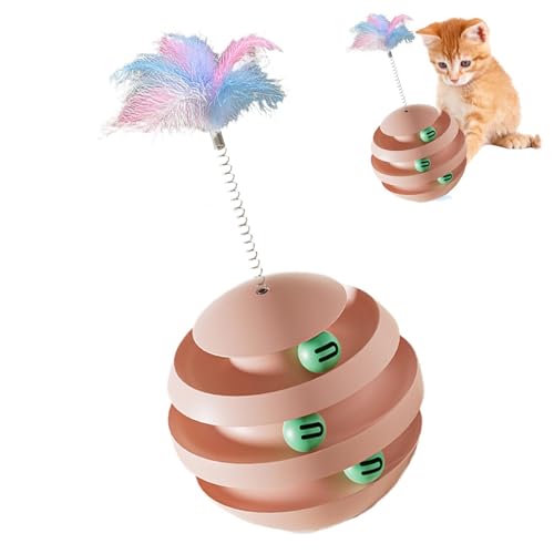 Krmoau Kätzchen-Puzzle, Katzenballspielzeug, Katzenspielzeug mit Ball, Katzenballturm-Drehteller, Hunde-Anreicherungsspielzeug, rollendes Katzenspielzeug für den Innenbereich Krmoau Kätzchen-Puzzle, Katzenballspielzeug, Katzenspielzeug mit Ball, Katzenballturm-Drehteller, Hunde-Anreicherungsspielzeug, rollendes Katzenspielzeug für den Innenbereich von Krmoau