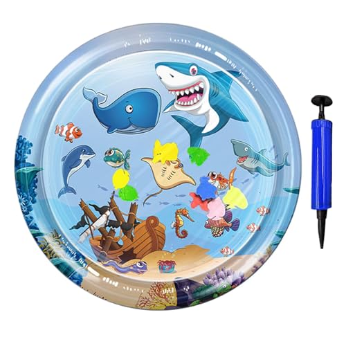Krmoau Wassersensor-Spielmatte, Interaktive Katzenspielzeug-Spielmatten, Aufblasbares Wasserpad, Cool Comfort Aufblasbare Wassermatte, Hundekühlwassermatten von Krmoau