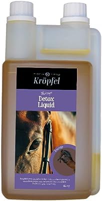 Kröpfel Detox Liquid Öl für Pferde Entgiftung - 1000ml Mariendistelöl,Sylimarin, Tocopherol Ergänzungsfuttermittel Pferd unterstützt die Leber & Nierenfunktion - mit Tierärzten entwickelt von Kröpfel