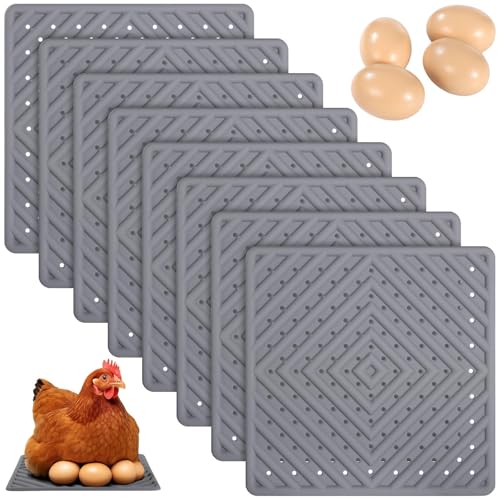 8 Stück Hühner-Nistmatten, wiederverwendbare waschbare Nest-Pads, inklusive 4 Holz-Eier-Nachbildungen, weiche Silikon-Eierbox-Pads zum Verlegen, einfache Reinigung, Größe 12 × 12 8 Stück Hühner-Nistmatten, wiederverwendbare waschbare Nest-Pads, inklusive 4 Holz-Eier-Nachbildungen, weiche Silikon-Eierbox-Pads zum Verlegen, einfache Reinigung, Größe 12 × 12 von Kronabelle
