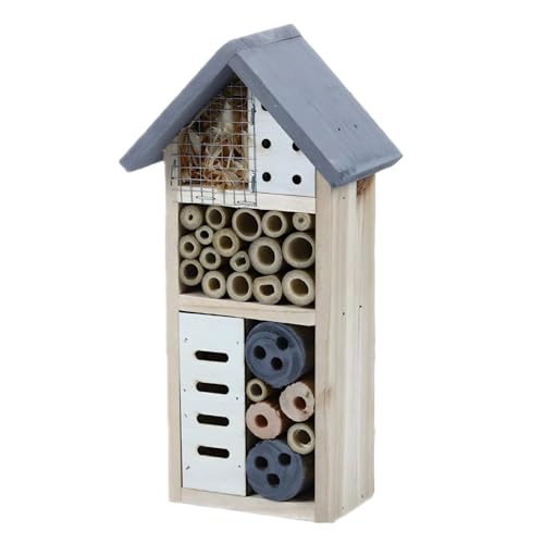 Garden Bee Hotel Holz, Haus Insekt mit Röhrenholz-Design, Außenräume, Marienkäferhaus, Balance ökologische Bienenhäuser, Multi-Habitat 10,2 x 5,2 x 8,4 cm (26 x 13,2 x 8,3 cm) von Kronabelle
