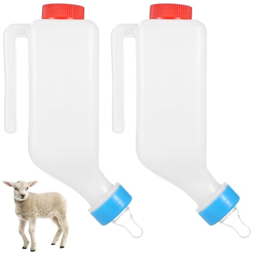 Hängender Griff, 2 Stück mit 765 ml Lamm Futterflaschen, Schnuller Silikon und verdickte Ziegenmilch-Futterspender, für Ziegen, Lamm, Rehkitz, Ferkel, Kätzchen und Welpen, zum Aufhängen auf der Hängender Griff, 2 Stück mit 765 ml Lamm Futterflaschen, Schnuller Silikon und verdickte Ziegenmilch-Futterspender, für Ziegen, Lamm, Rehkitz, Ferkel, Kätzchen und Welpen, zum Aufhängen auf der von Kronabelle