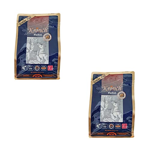 Kronch Pocket Lakse | Doppelpack | 2 x 600g | Getreidefreier Hundesnack mit frischem Lachs und Kartoffelmehl | Kann dabei helfen als Hundesnack für Zwischendurch zu dienen von Kronch