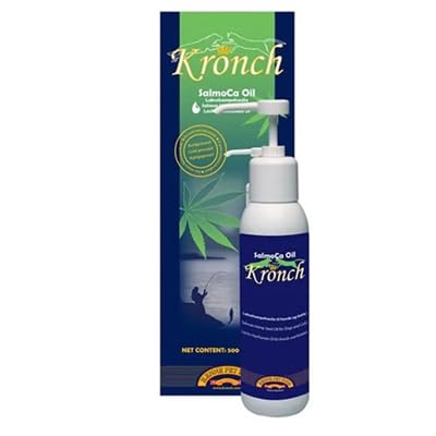 Kronch SalmoCa Oil | 250 ml | Kaltgepresstes Lachs-Hanfsamen-Öl für Hunde und Katzen | Kann dabei helfen chronische Schmerzen zu verringern und das Immunsystem zu verbessern von Kronch