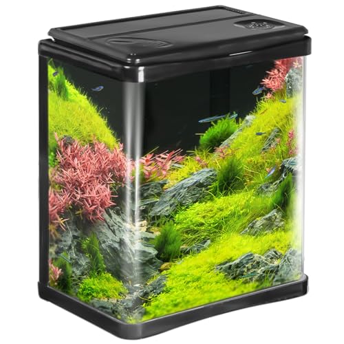 Krüger Meier Arona - Elegantes 3L Aquarium Set in Schwarz - Komplettset mit Filter, LED-Beleuchtung und Abdeckung - Ideal für Anfänger, Büro- und Wohnungseinrichtung von Krüger Meier