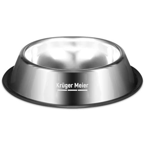 Kruger Meier Lumnora - Edelstahl-Hundenapf & Katzennapf, 175 ml / 15,5 cm, Rutschfester Gummiring, Spülmaschinenfest, Ideal für kleine Hunderassen Kruger Meier Lumnora - Edelstahl-Hundenapf & Katzennapf, 175 ml / 15,5 cm, Rutschfester Gummiring, Spülmaschinenfest, Ideal für kleine Hunderassen von Krüger Meier