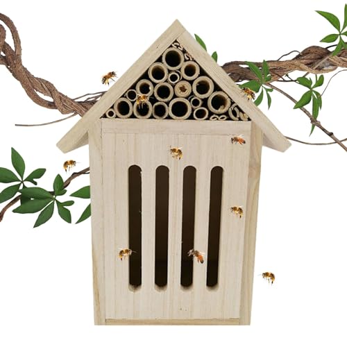 Krujecnt Bienenhaus aus, Bienenhäuser für den Garten - Naturholz-Maurerbienenkasten und Schmetterlingshotel | Robuste und stilvolle Gartendekoration, langlebiger Bienenstock für Marienkäfer, Krujecnt Bienenhaus aus, Bienenhäuser für den Garten - Naturholz-Maurerbienenkasten und Schmetterlingshotel | Robuste und stilvolle Gartendekoration, langlebiger Bienenstock für Marienkäfer, von Krujecnt