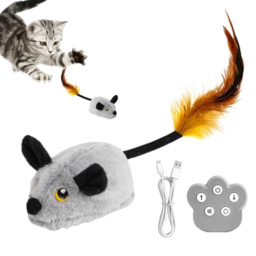 Krujecnt Elektrisches Katzenspielzeug | Mäuse, interaktives Spielzeug für Indoor-Katzen, Fernbedienung, realistische Plüschpuppe, Haustierbedarf, Indoor-Spiele für Kätzchen, Training, Spielen Krujecnt Elektrisches Katzenspielzeug | Mäuse, interaktives Spielzeug für Indoor-Katzen, Fernbedienung, realistische Plüschpuppe, Haustierbedarf, Indoor-Spiele für Kätzchen, Training, Spielen von Krujecnt